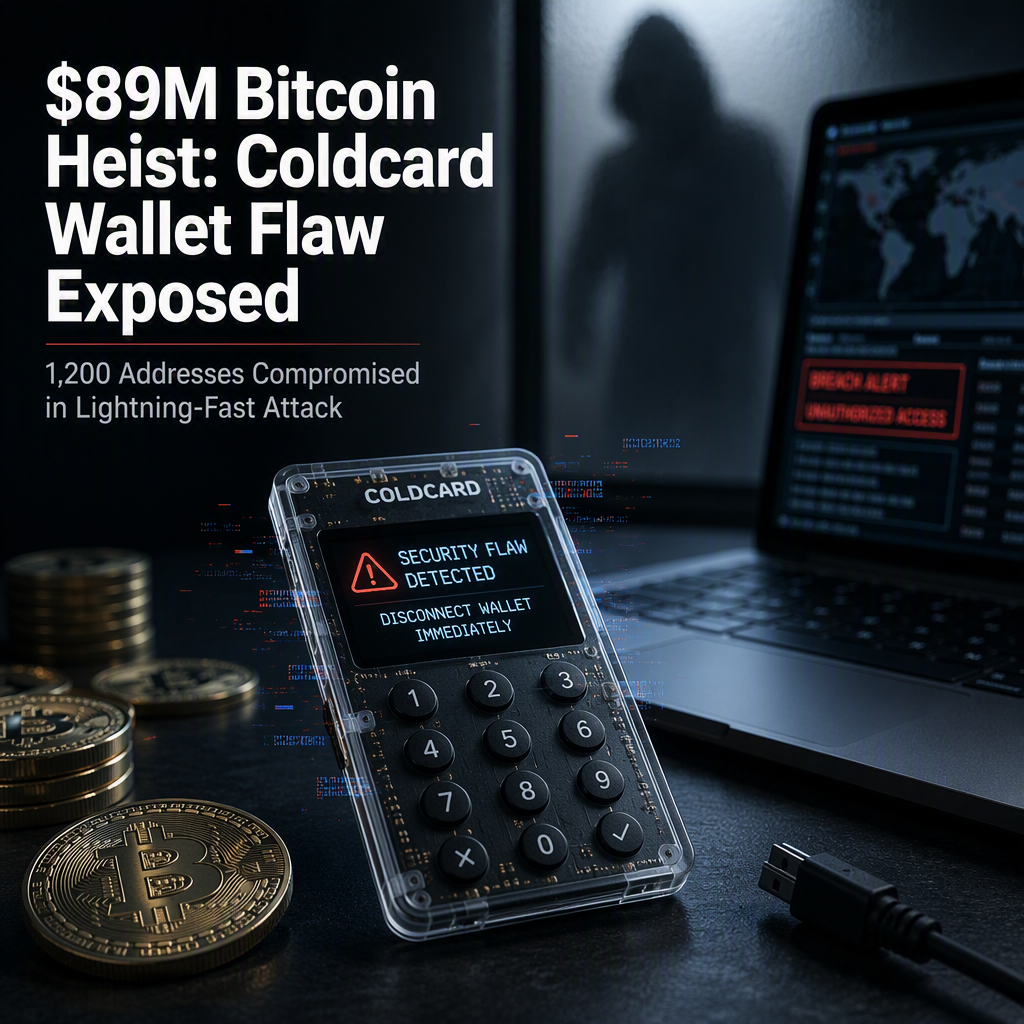Coldcard Wallet Vulnerability Leads to $89 Million Bitcoin Theft Across 1,200 Addresses