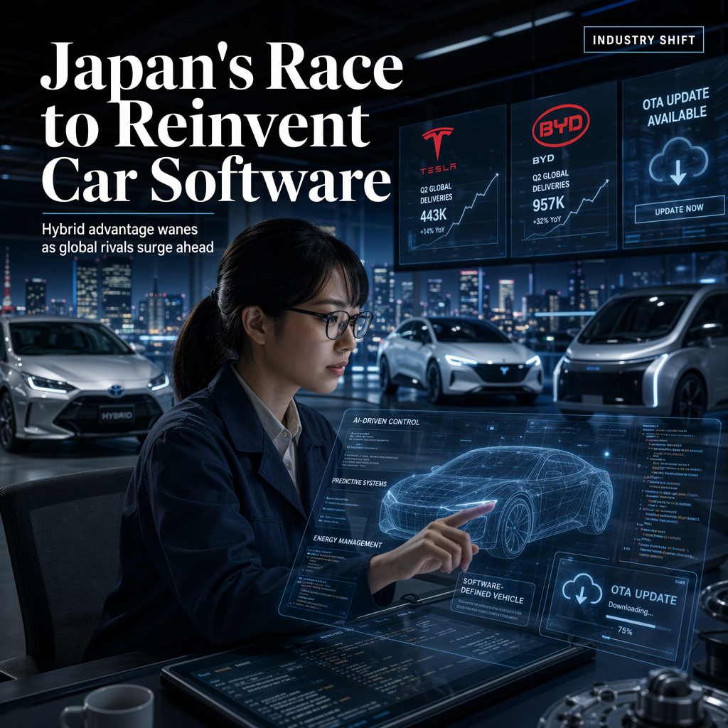 Japanese Automakers Urged to Shift Focus from Hybrids to Software Amid Rising Global Competition