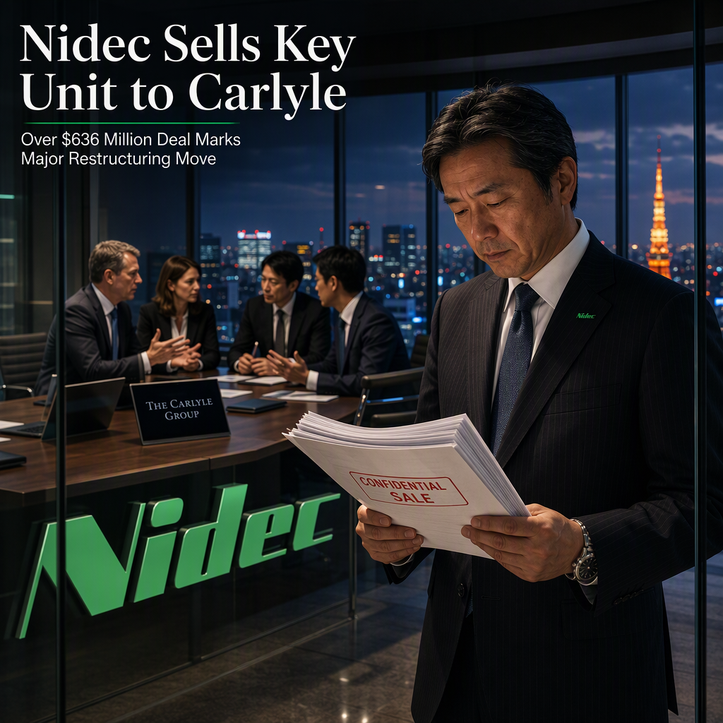 Nidec in Final Talks to Sell Electronic Parts Unit to Carlyle for Over $636 Million Amid Restructuring