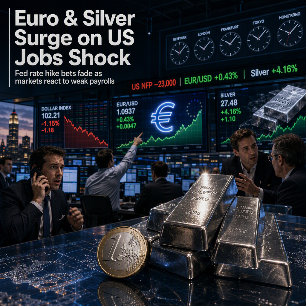 Euro and Silver Surge as Weak US Jobs Data Triggers Fed Rate Repricing