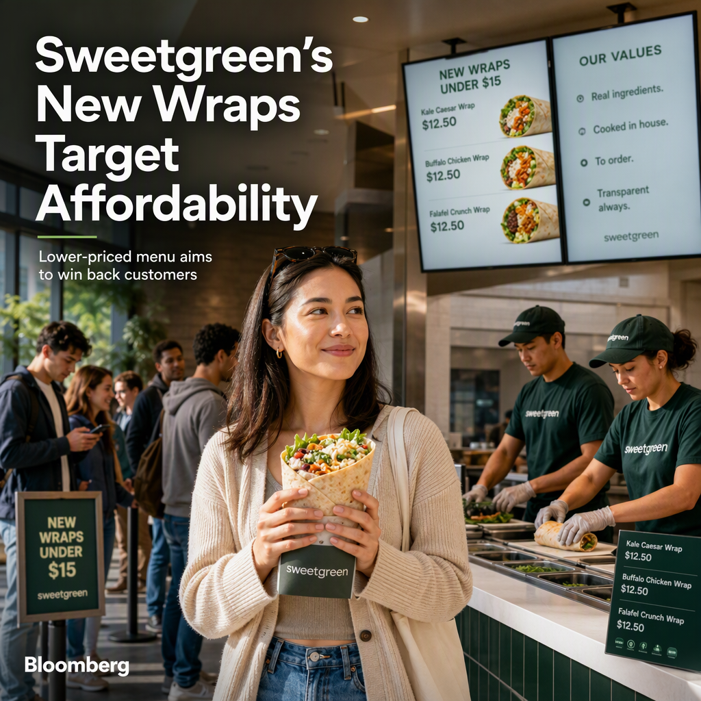 Sweetgreen Launches Lower-Priced Wraps Nationwide Amid Sales Decline