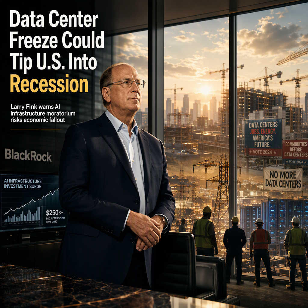 BlackRock CEO Larry Fink Warns Data Center Moratorium Could Trigger U.S. Recession