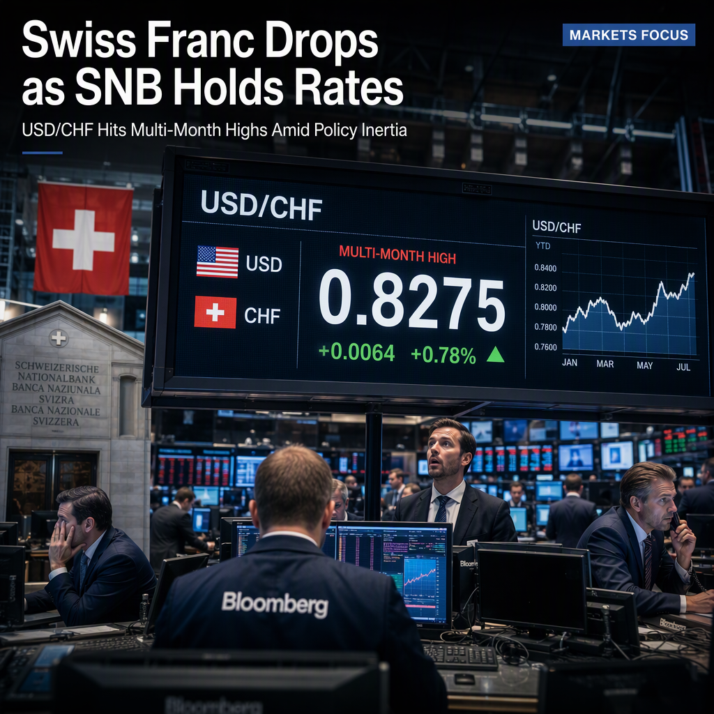 Swiss Franc Weakens as SNB Holds Rates Steady, Driving USD/CHF to Multi-Month Highs