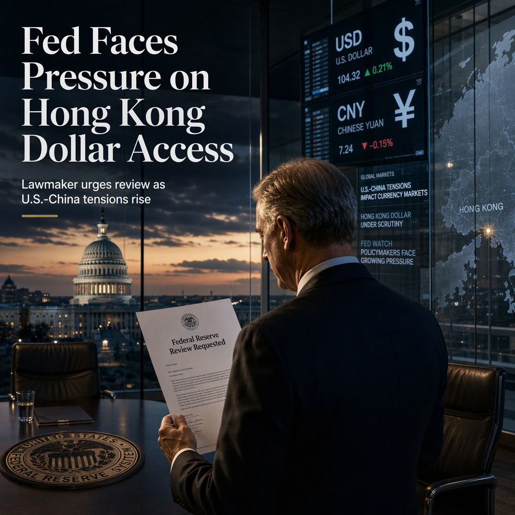U.S. Lawmaker Urges Fed to Review Hong Kong's Access to Dollar Liquidity Facility Amid Rising China Tensions