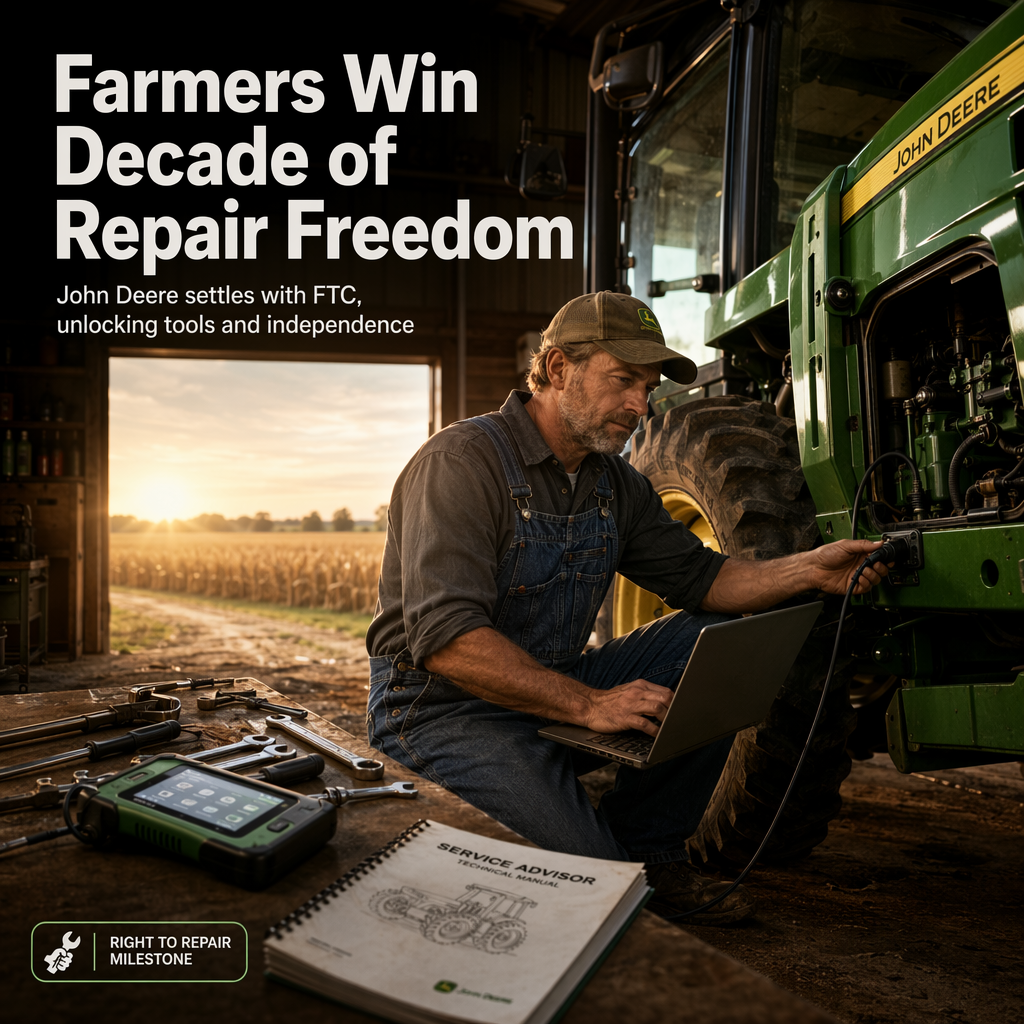 John Deere Settlement Grants Farmers Decade-Long Access to Critical Repair Tools