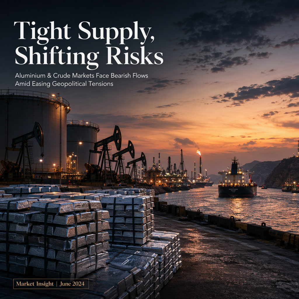 Aluminium and WTI Crude Markets React to Easing Geopolitical Risks and Tightening Supply