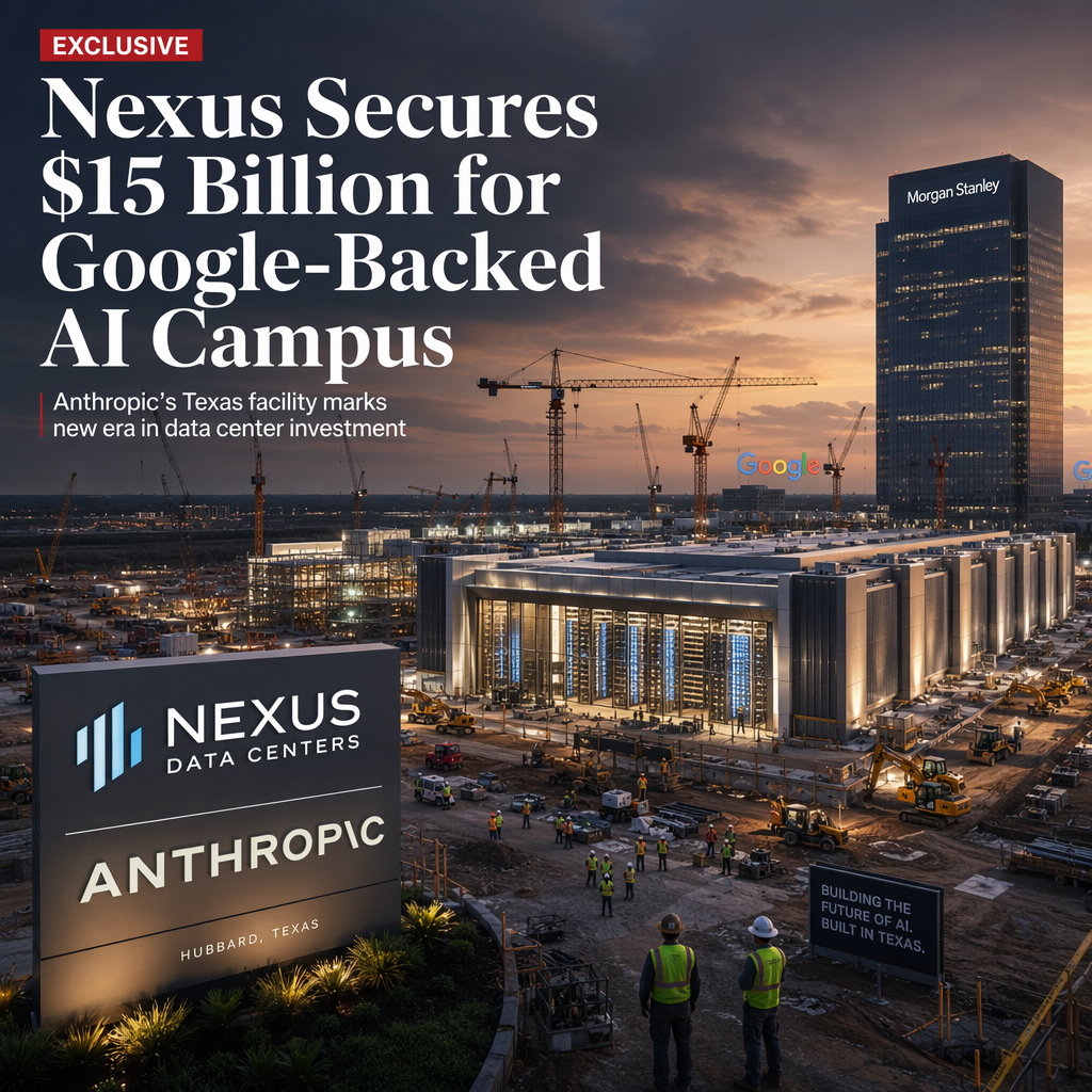 Nexus Data Centers in Advanced Talks for $15 Billion Morgan Stanley Loan to Build Google-Backed Anthropic AI Campus