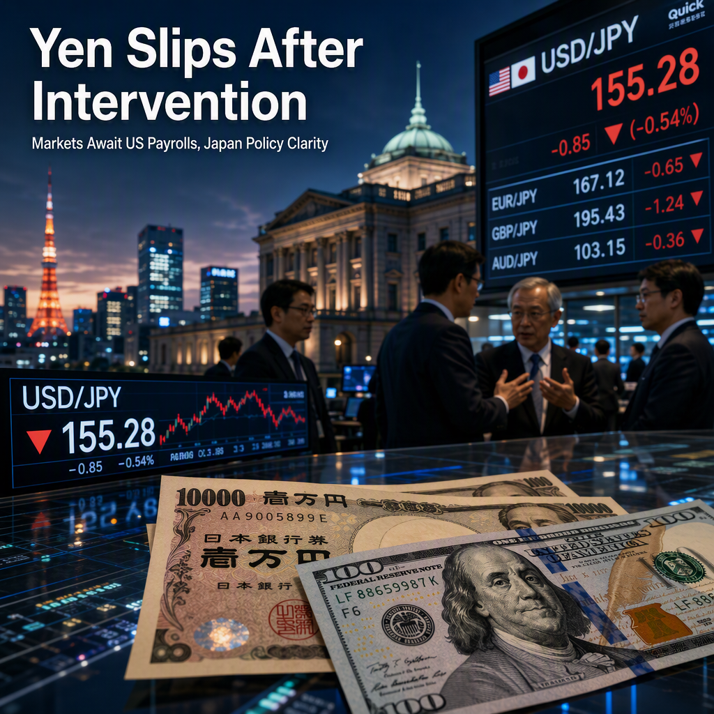 Japanese Yen Weakens After US-Japan Intervention, Market Eyes Payrolls and Policy Moves
