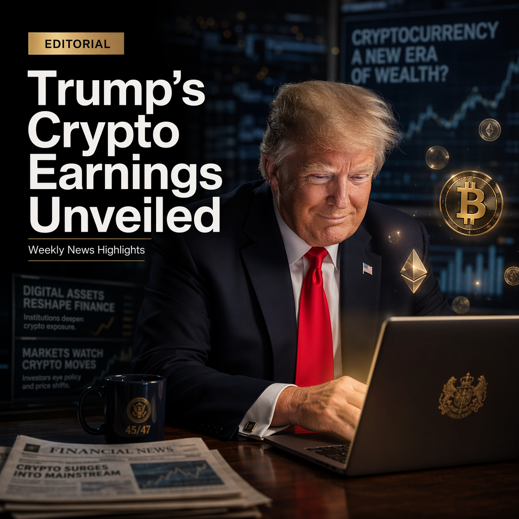 Trump’s Cryptocurrency Earnings Revealed Amid Weekly News Highlights