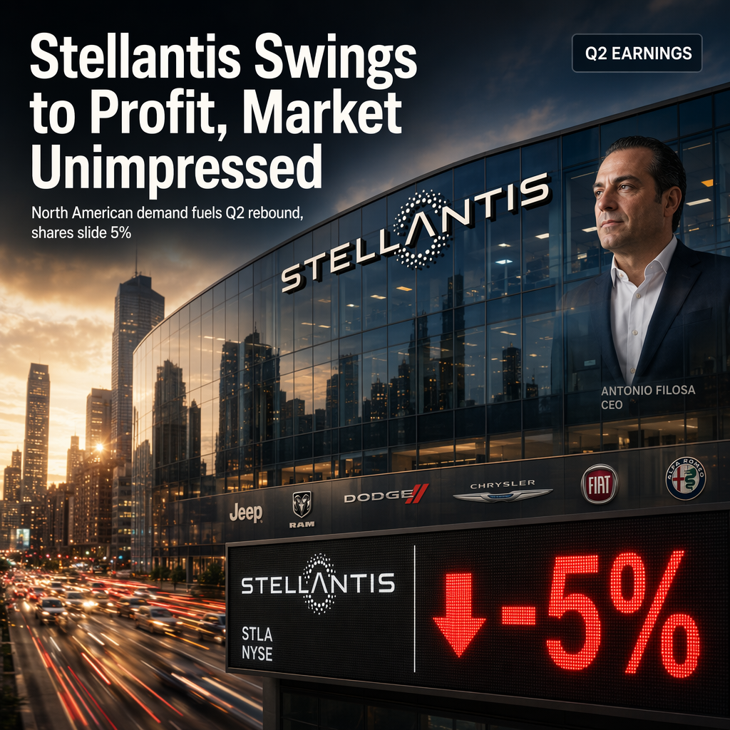 Stellantis Returns to Profit in Q2 Amid North American Demand Surge, Shares Drop 5%