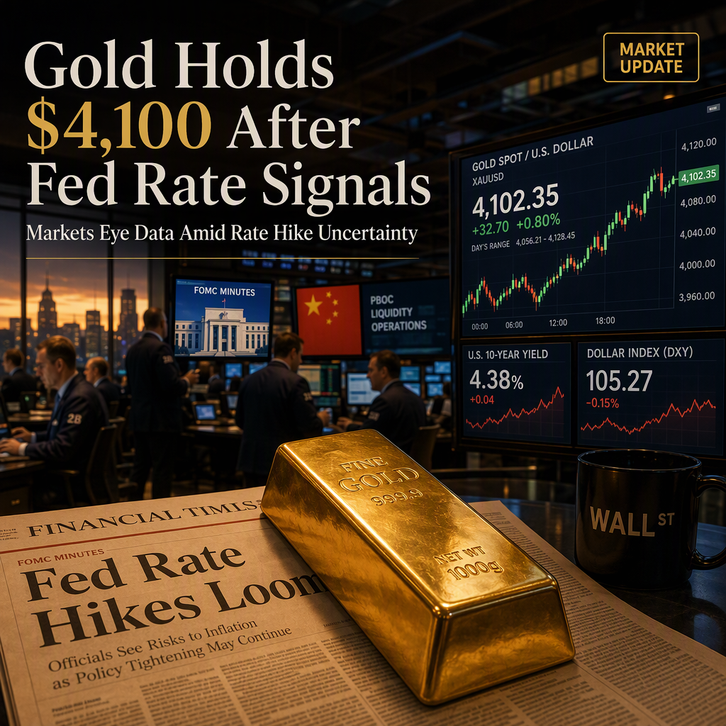 Gold Recovers Above $4,100 After FOMC Minutes Signal Potential Further Fed Rate Hikes