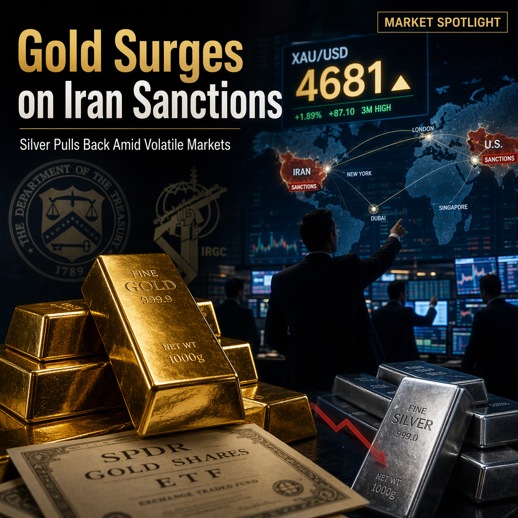 Gold Surges to Three-Month Highs on Iran Sanctions, Silver Pulls Back Amid Technical Test