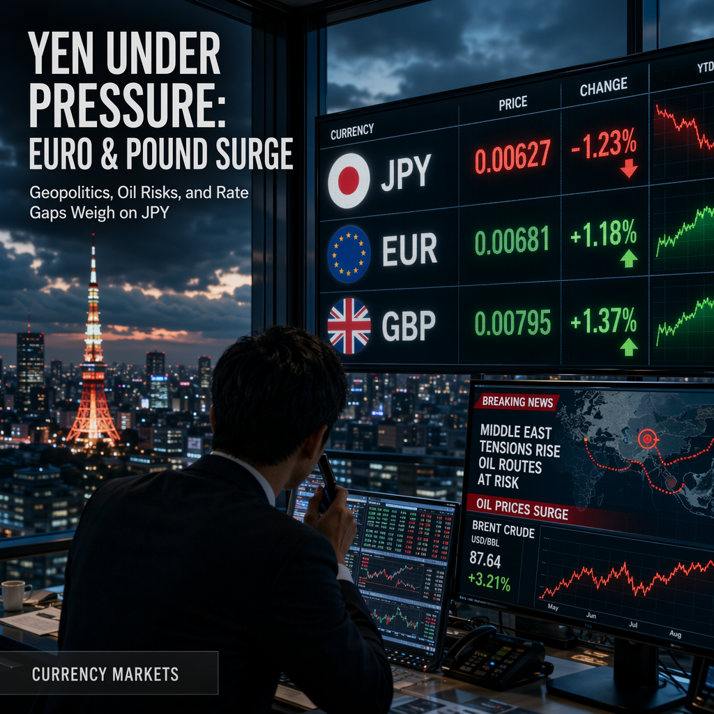 Japanese Yen Weakens Against Euro and Pound Amid Geopolitical Tensions and Rate Differentials
