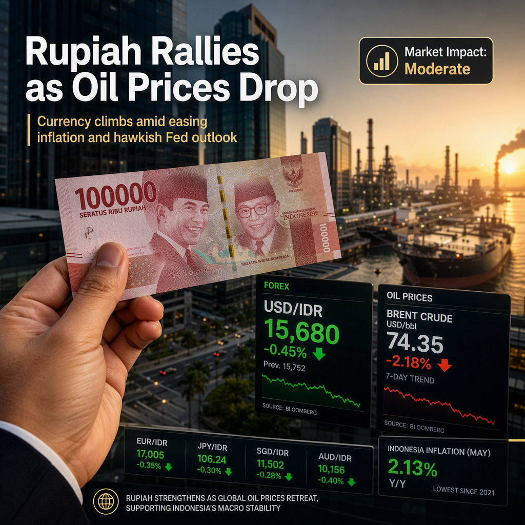Indonesian Rupiah Strengthens as Crude Oil Prices Fall and Fed Signals Hawkish Stance