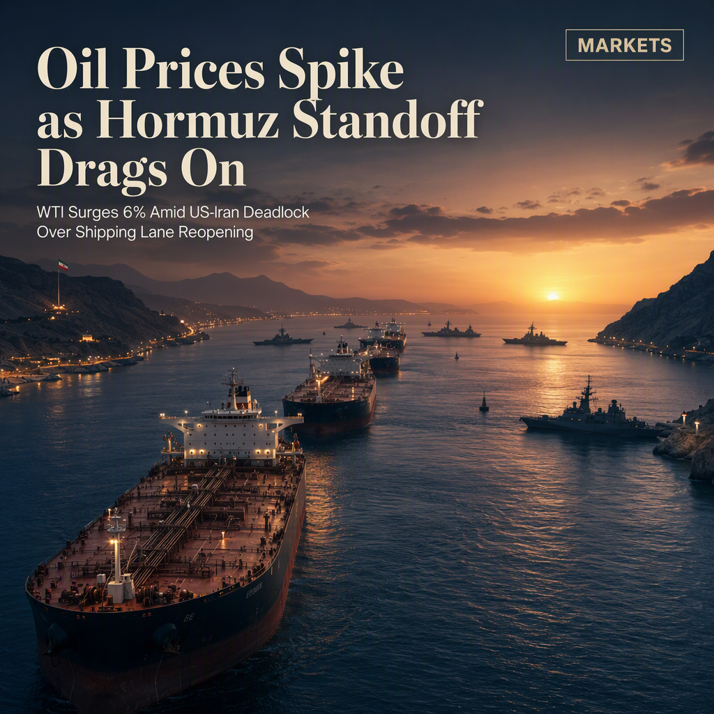 WTI Surges Over 6% as Strait of Hormuz Reopening Remains Uncertain Amid US-Iran Stalemate