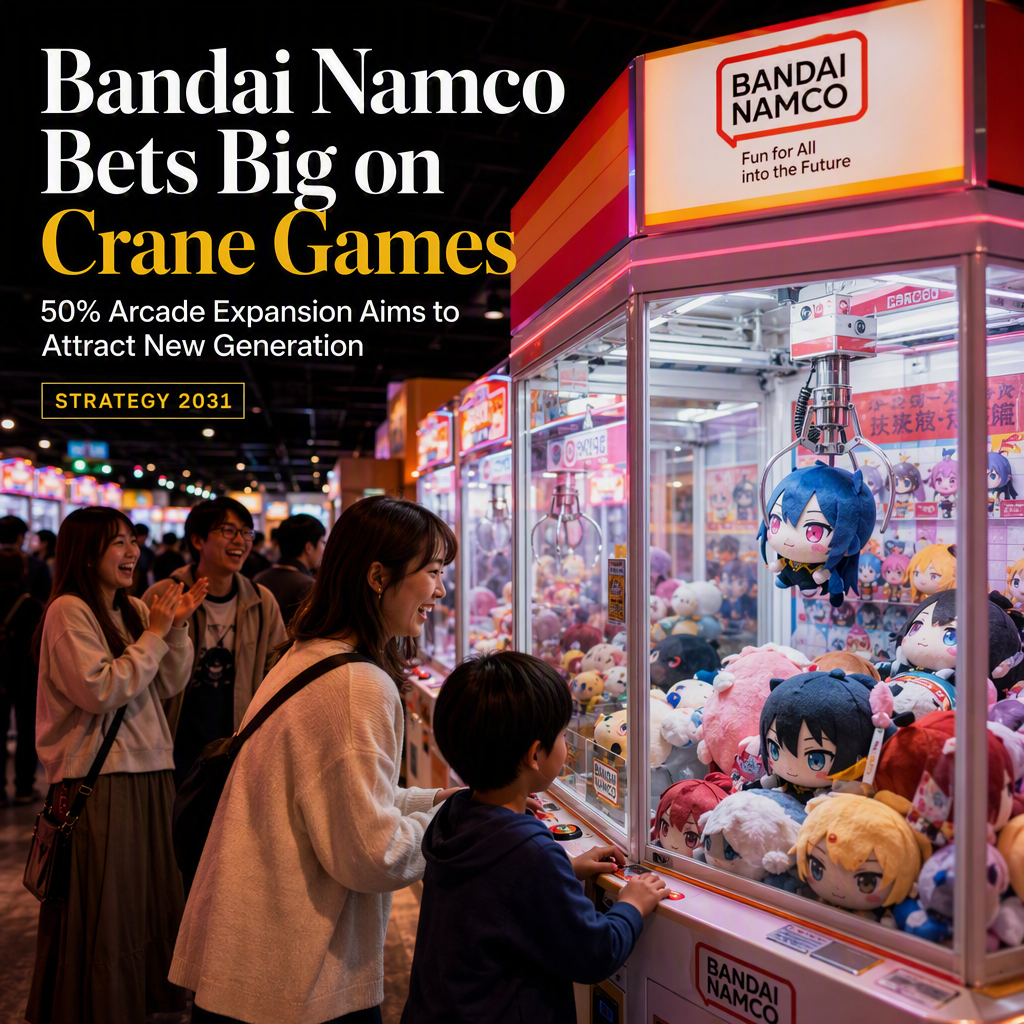 Bandai Namco Plans 50% Expansion of Arcade Business, Betting on Crane Game Popularity