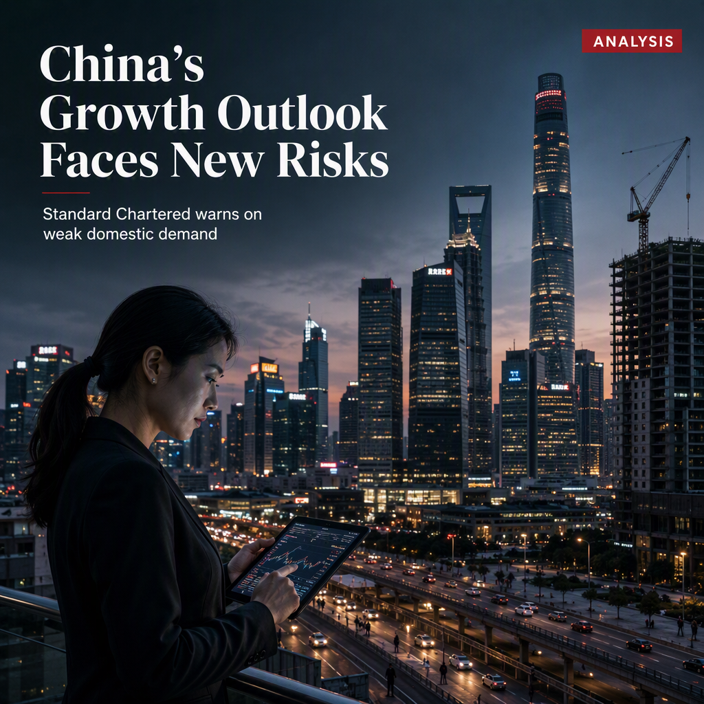 Standard Chartered Flags Rising Growth Risks for China Amid Weaker Domestic Demand