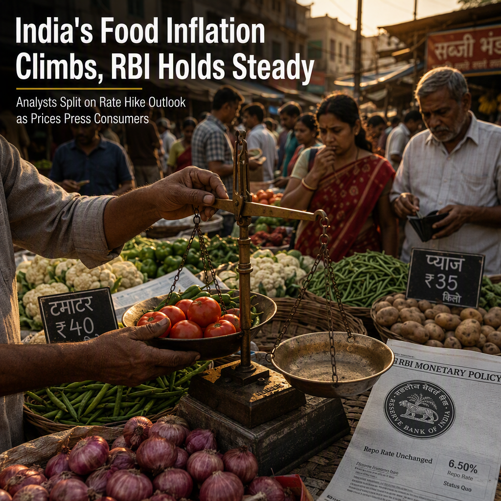 India's Food Inflation Rises to 5.52% as RBI Holds Repo Rate at 5.25%, Analysts Split on Future Hikes