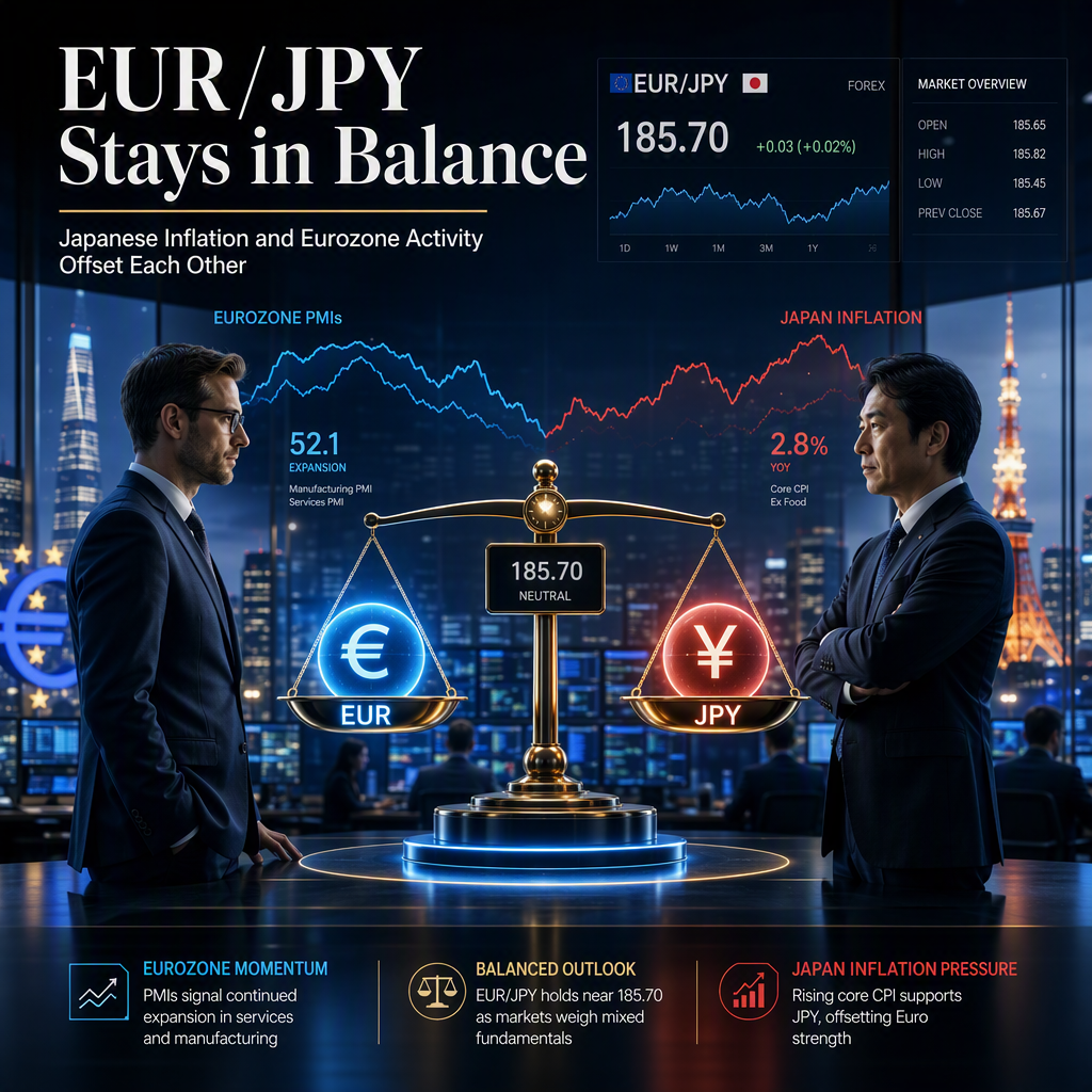 EUR/JPY Holds Steady as Japanese Inflation and Eurozone PMIs Counterbalance