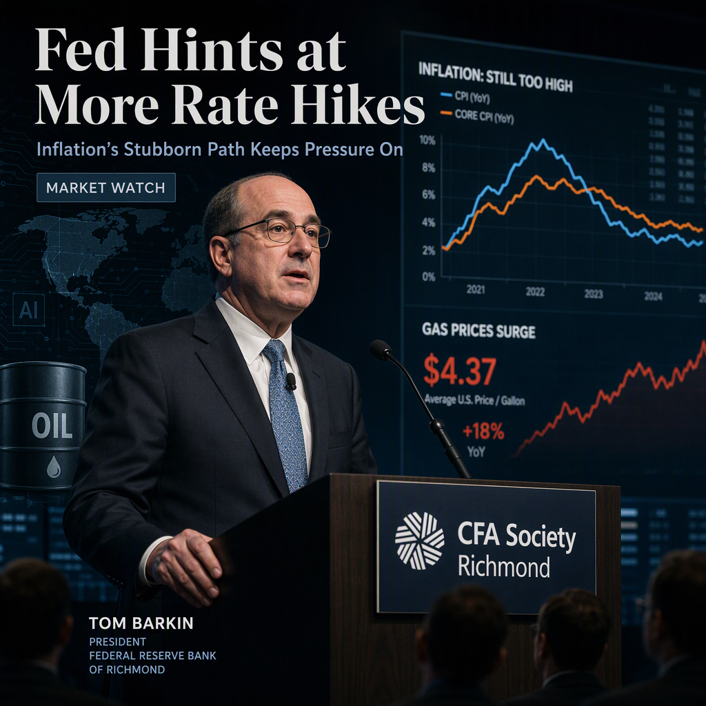 Fed Signals More Rate Hikes Possible as Inflation Remains Stubborn, Says Richmond Fed President