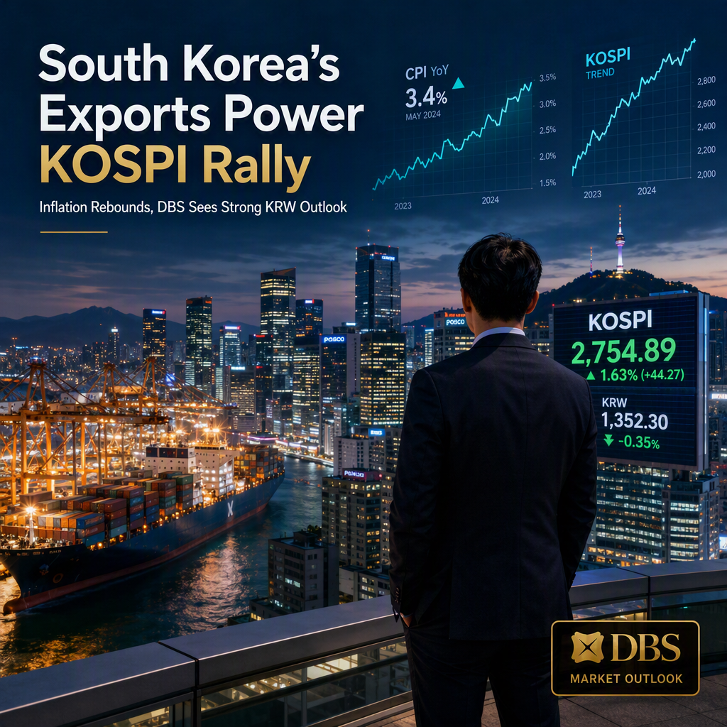 Strong South Korean Exports and Rising Inflation Support KRW and KOSPI Outlook, DBS Says