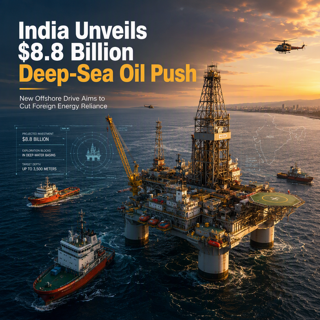 India Launches $8.8 Billion Deep-Sea Oil Exploration Drive to Reduce Middle East Energy Dependence