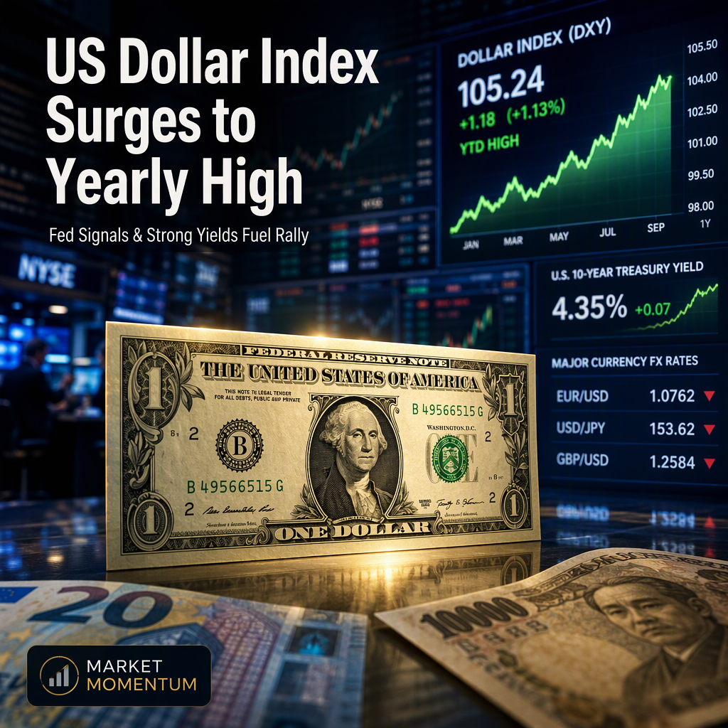 US Dollar Index Hits Yearly High Amid Fed Signals and Strong Treasury Yields