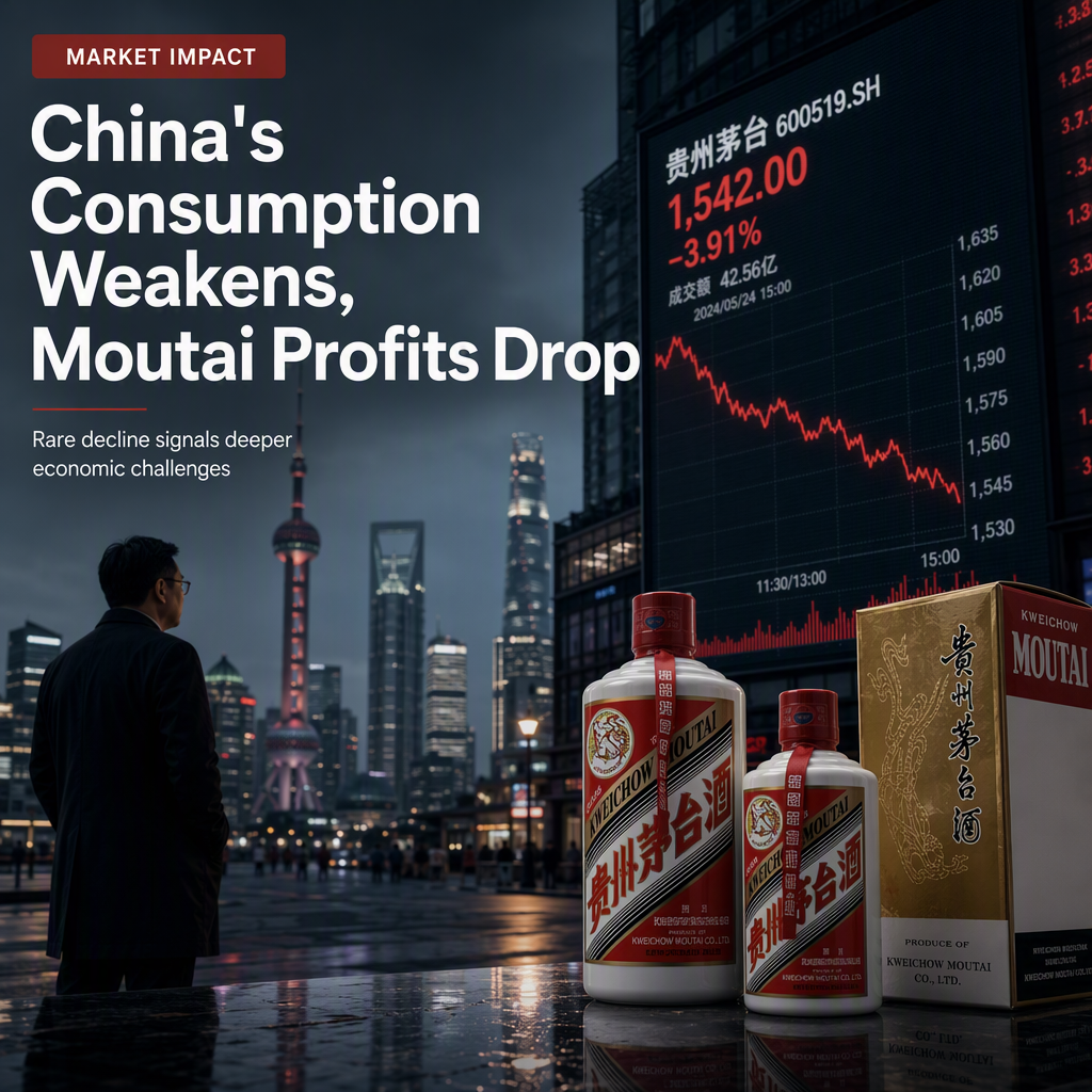 China's Economic Slowdown Deepens as Consumption Weakens and Moutai Reports Rare Profit Drop