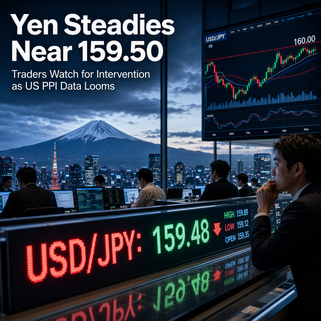 Japanese Yen Holds Steady Near 159.50 Amid Intervention Risks and Looming US PPI Data