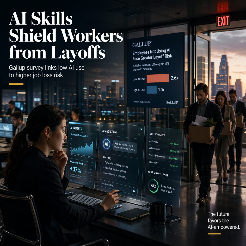 Gallup Survey Links Low AI Usage to Higher Layoff Risk Among U.S. Workers