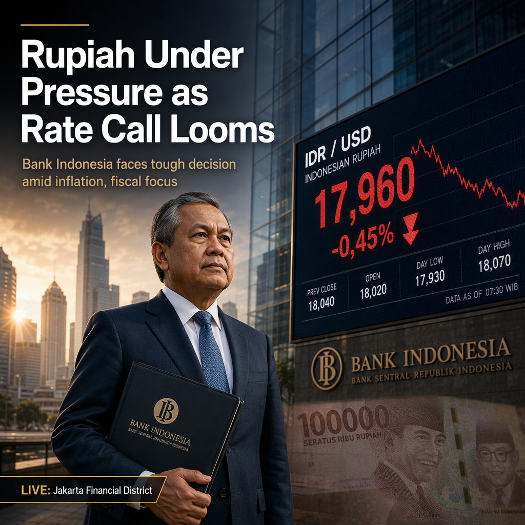 Indonesian Rupiah Weakens Ahead of Bank Indonesia Rate Decision as Markets Eye Potential Hike