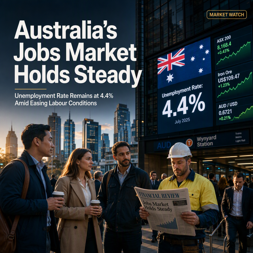 Australia's July Unemployment Rate Expected to Hold Steady at 4.4% Amid Easing Labour Market