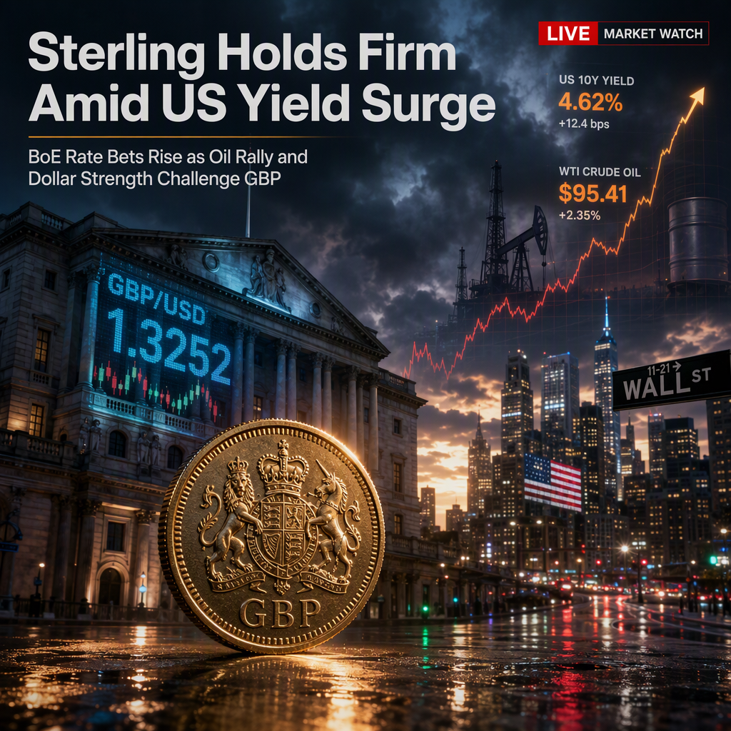 Pound Sterling Holds Gains Amid US Yield Surge and Oil Rally as BoE Rate Bets Build