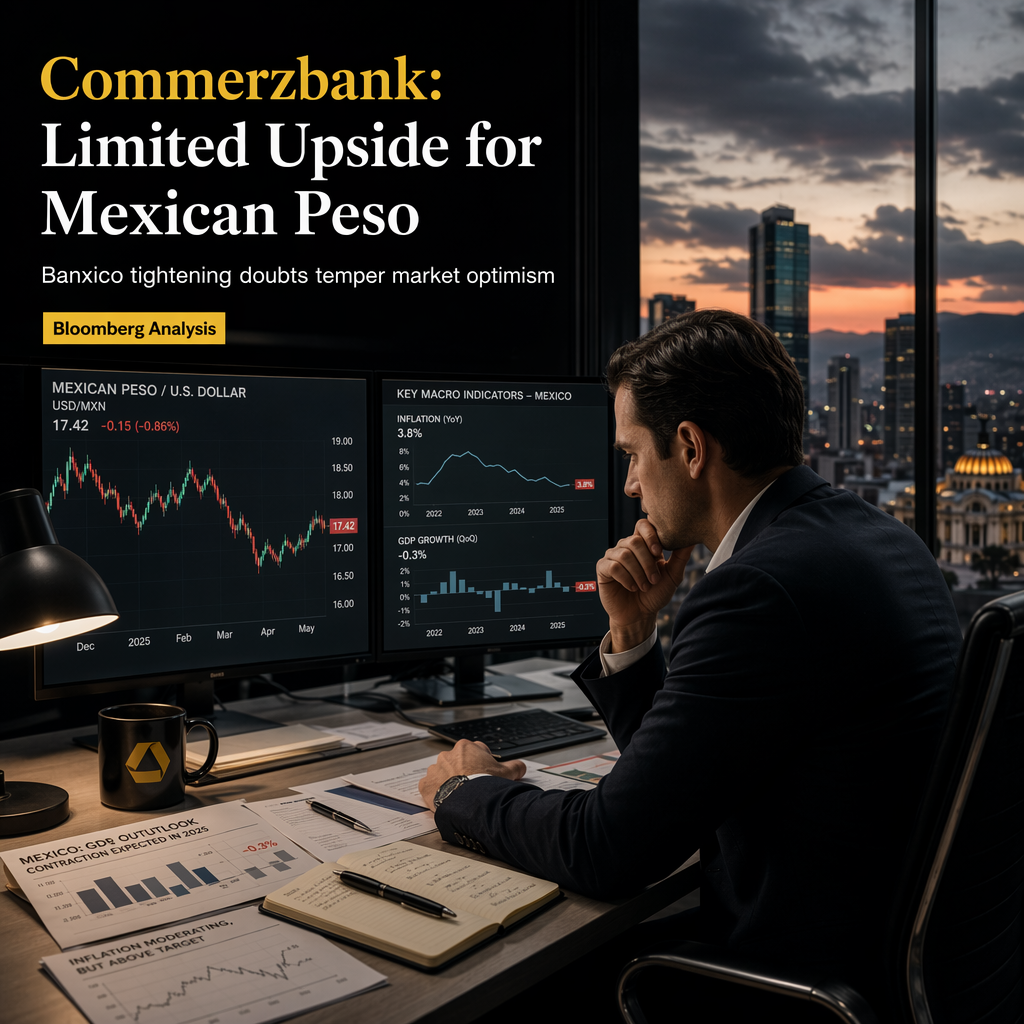 Commerzbank Sees Limited Upside for Mexican Peso Amid Doubts Over Banxico Tightening