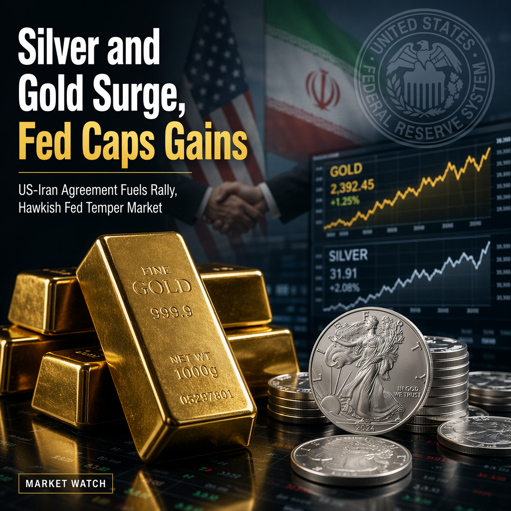 Silver and Gold Prices React to US-Iran Agreement and Hawkish Fed Stance
