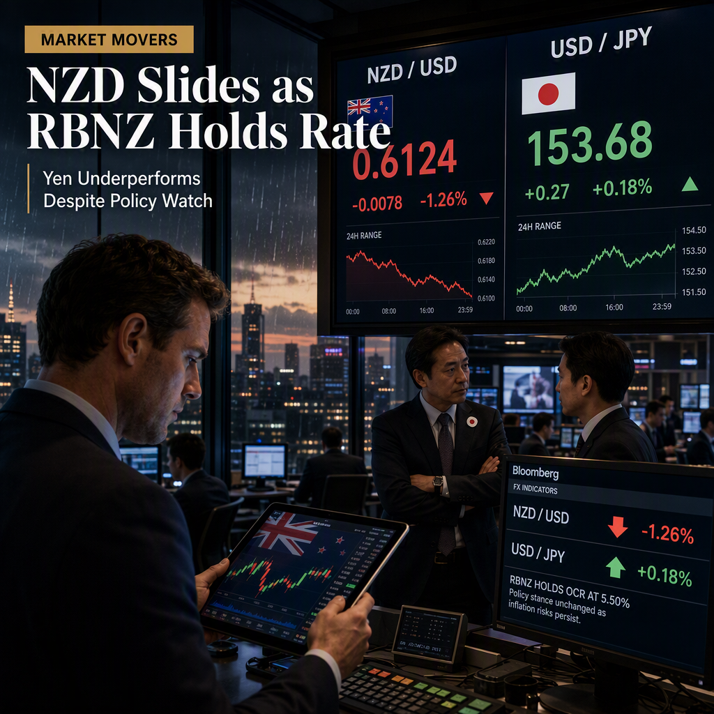 NZD Weakens Against USD and JPY Amid RBNZ Policy Hold and Yen Underperformance