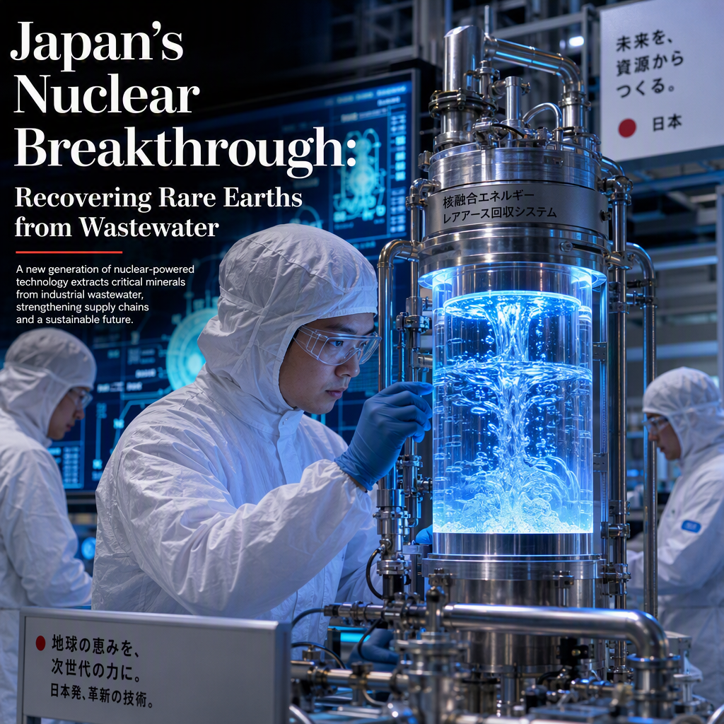Japan Unveils Nuclear Reprocessing Tech to Recover Rare Earths from Industrial Wastewater