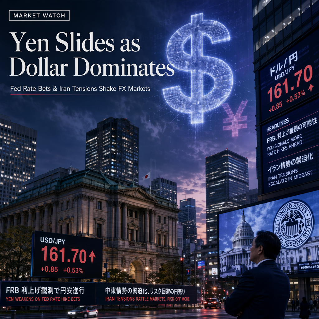 Japanese Yen Falls as Fed Rate Hike Bets and Iran Tensions Boost US Dollar