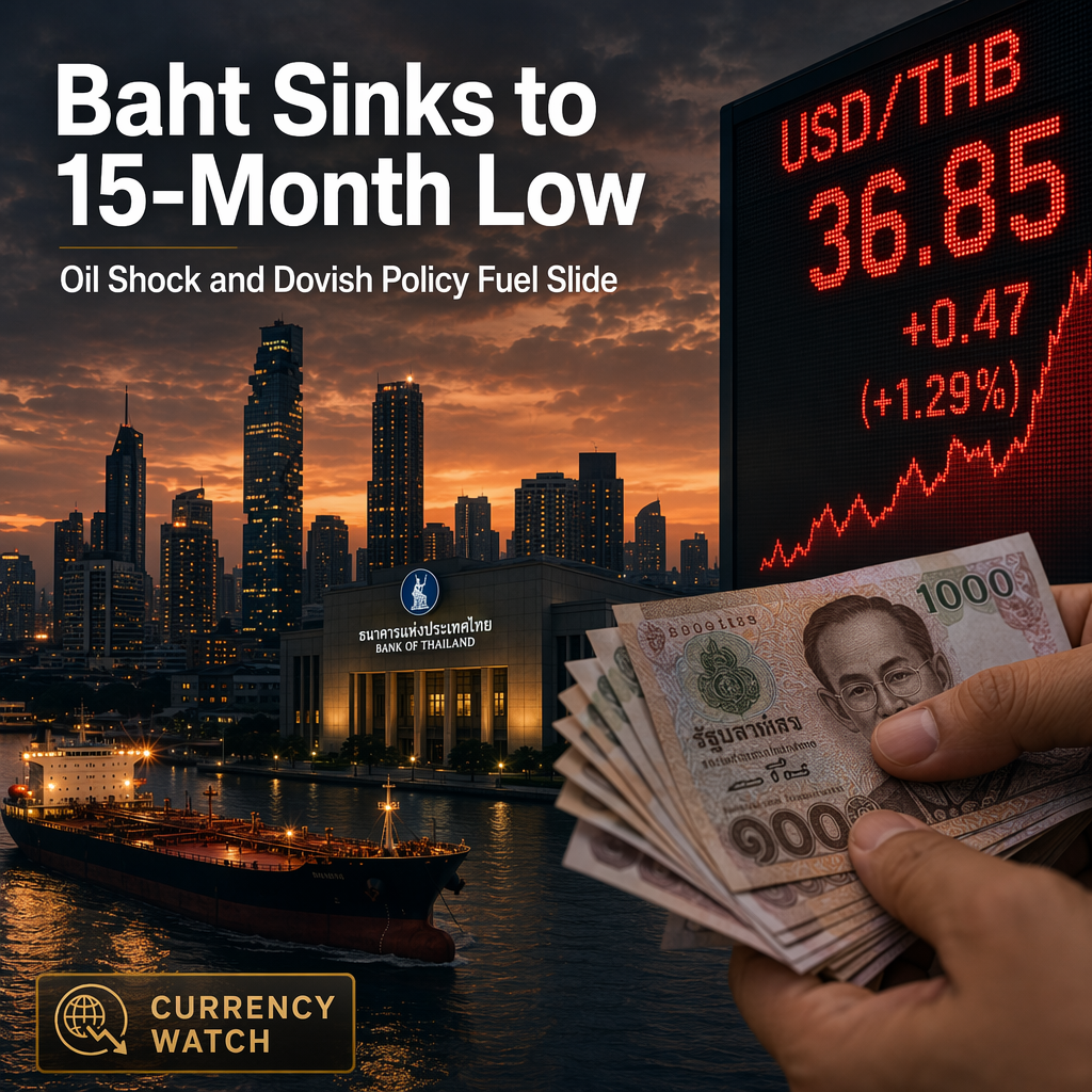 Thai Baht Hits 15-Month Low Amid Oil Shock and Dovish Central Bank Policy