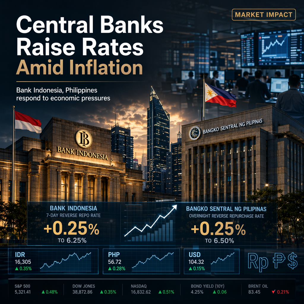 Bank Indonesia and Philippine Central Bank Both Raise Interest Rates by 25 Basis Points Amid Inflation Concerns
