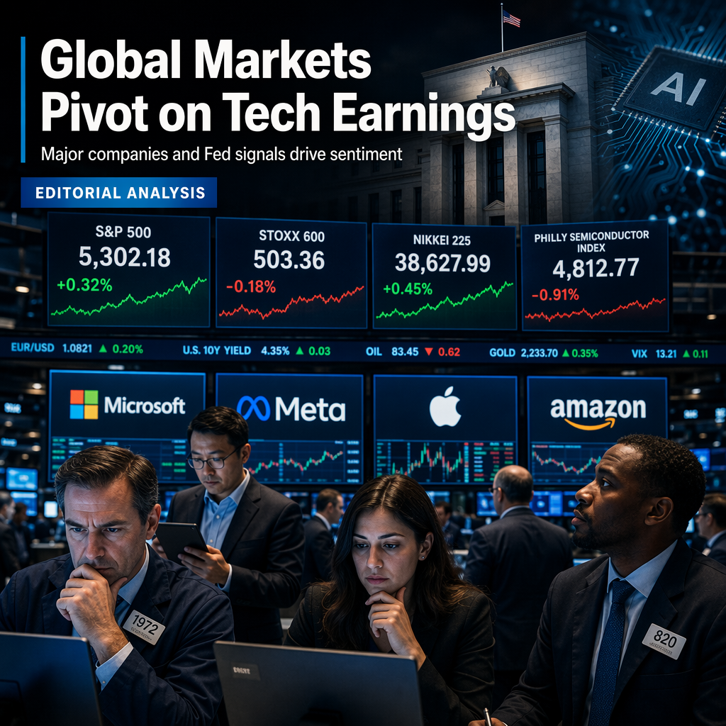 Global Equities Mixed as Investors Eye Major Tech Earnings and Fed Signals