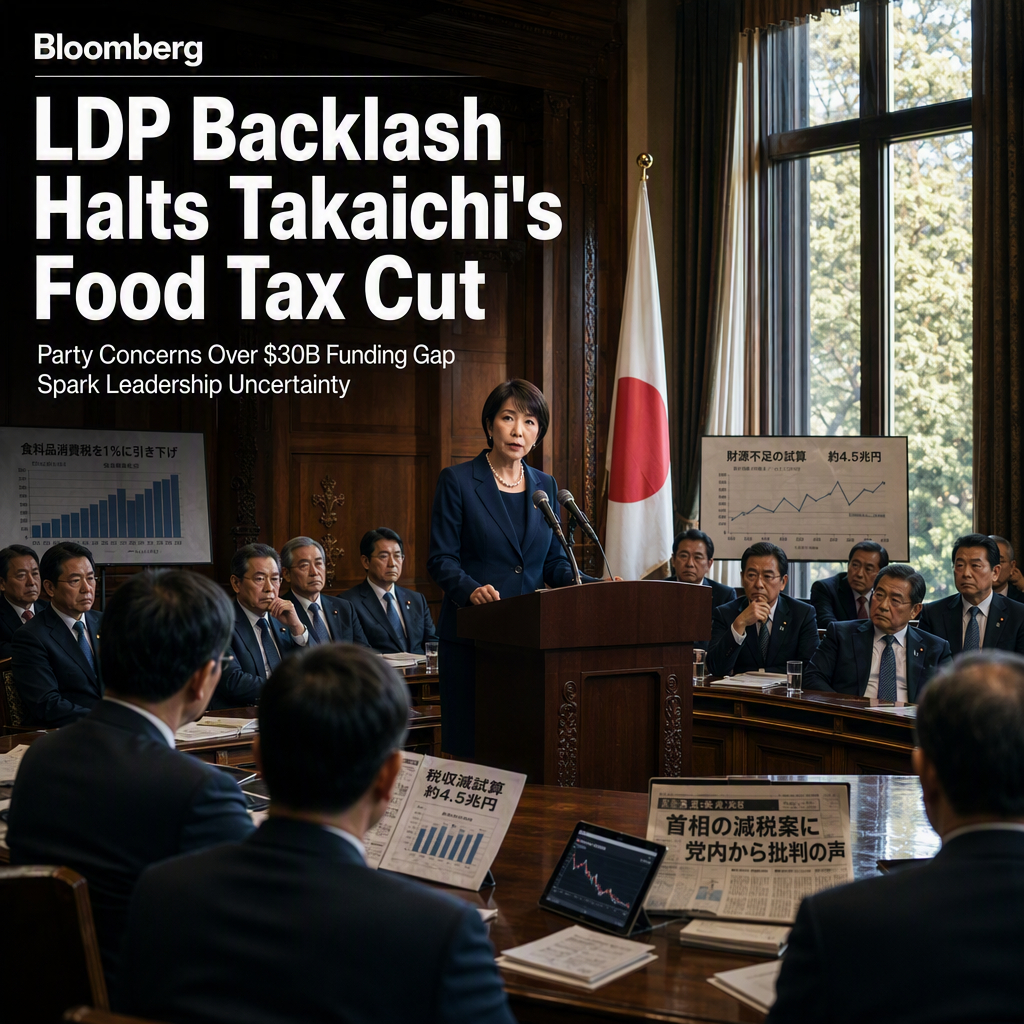 LDP Faces Internal Backlash Over Prime Minister Takaichi's Plan to Slash Food Tax to 1%
