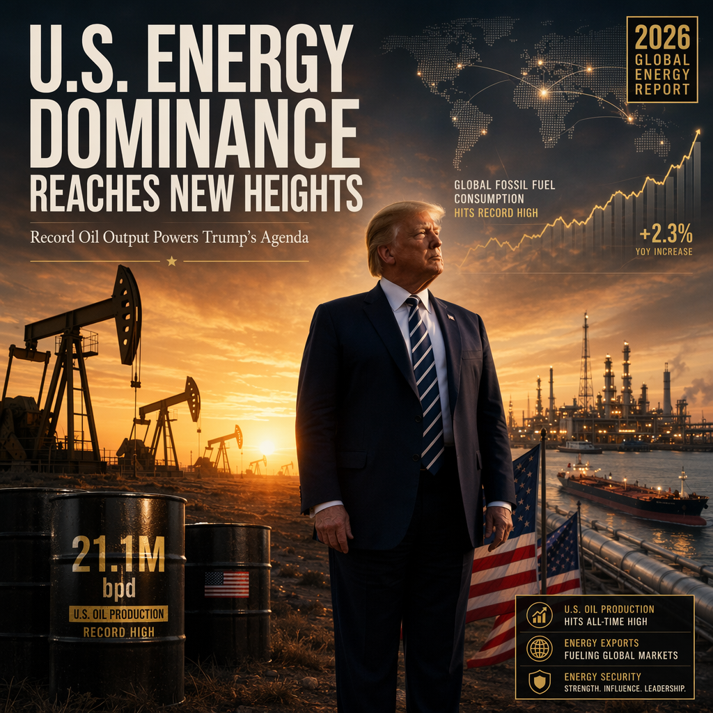 Trump's Energy Expansion Aligns with Record Global Fossil Fuel Consumption, U.S. Hits Oil Production High