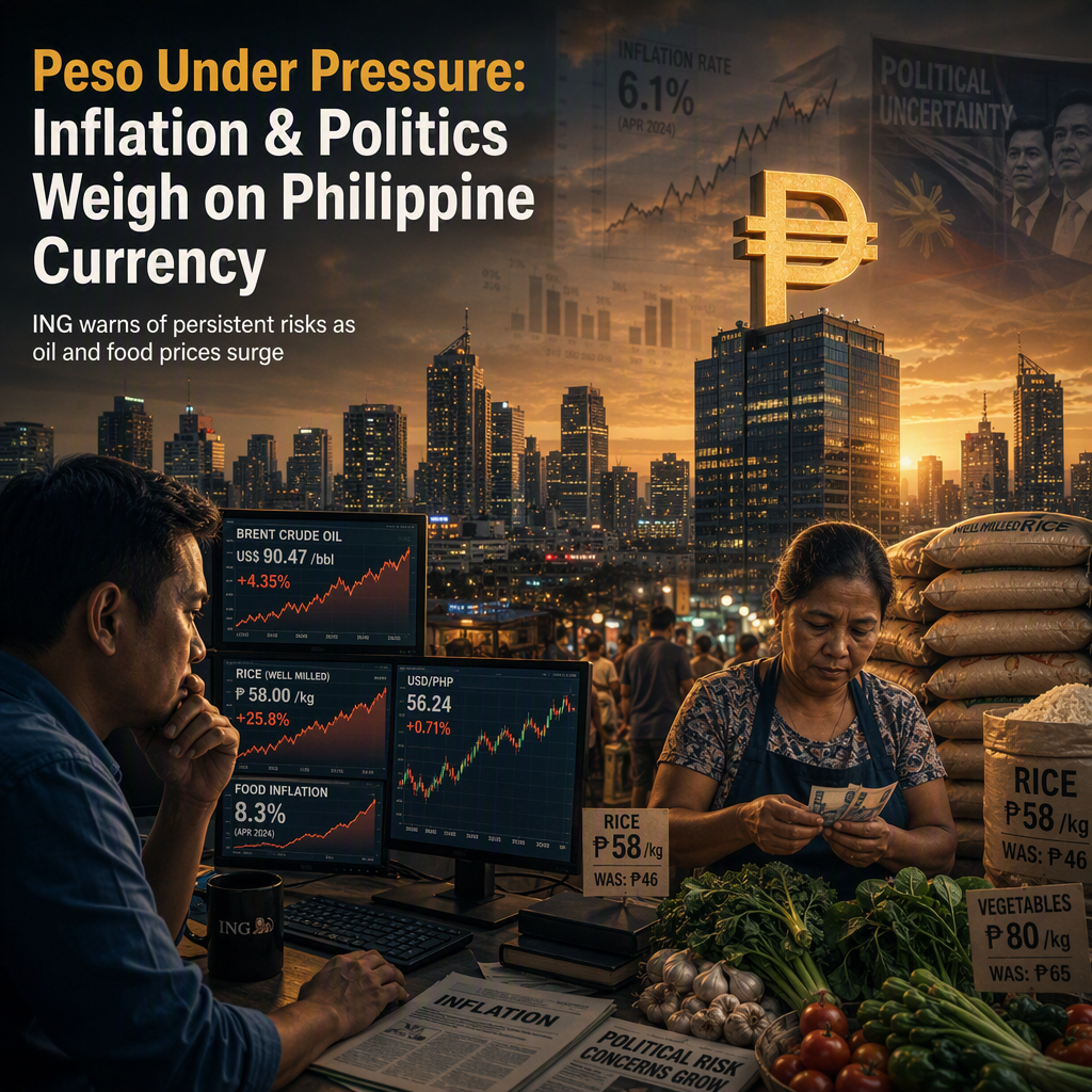 Philippine Peso Faces Renewed Inflation and Political Risks Amid Rising Oil and Food Prices, Says ING