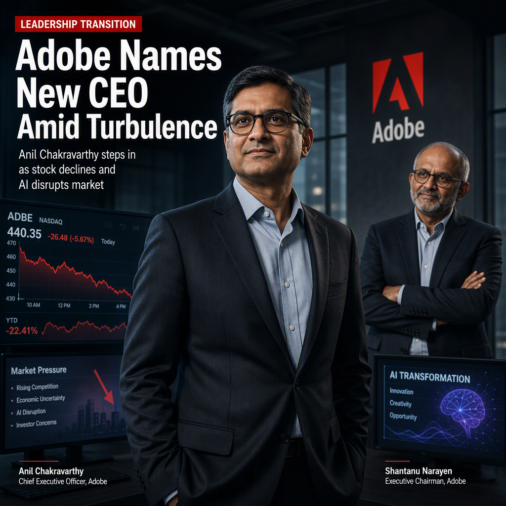 Adobe Appoints Anil Chakravarthy as CEO Amid Ongoing Stock Decline