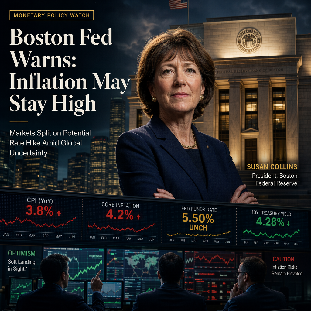 Boston Fed’s Collins Warns Inflation May Stay Above Target, Markets Split on Further Rate Hike