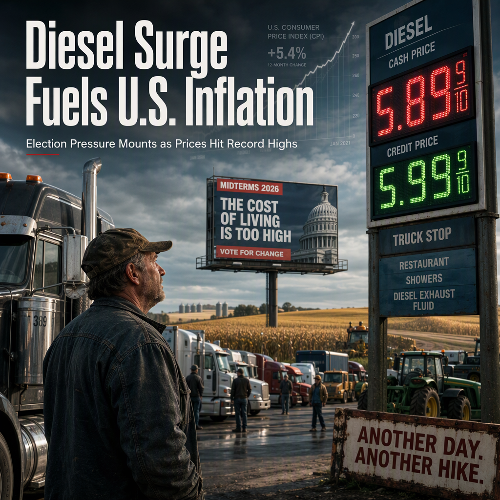 Surging Diesel Prices Drive U.S. Inflation Ahead of Midterm Elections