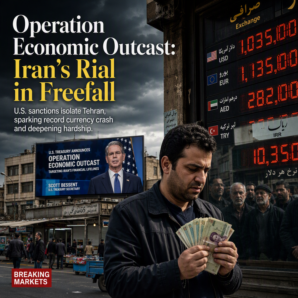 U.S. Launches 'Operation Economic Outcast' to Sever Iran's Financial Lifelines, Rial Hits Record Low