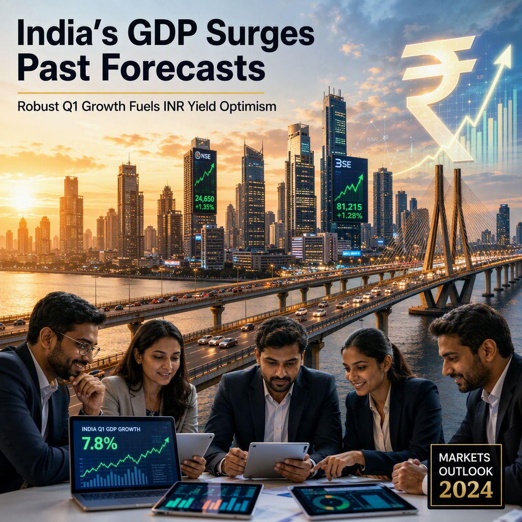 India's Q1 GDP Growth Surges to 7.8%, Fuels Expectations for Higher INR Yields