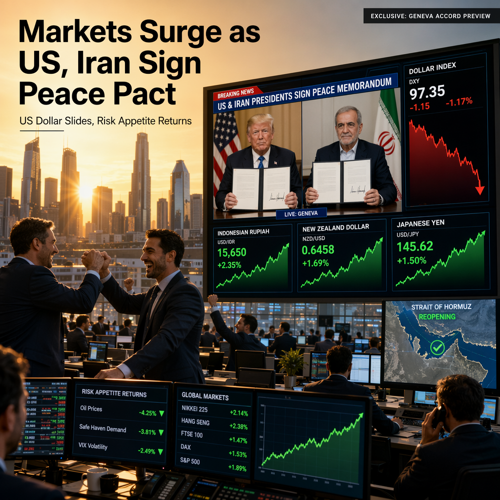 Global Markets Rally as US and Iran Presidents Sign Memorandum to End Hostilities, Undermining US Dollar